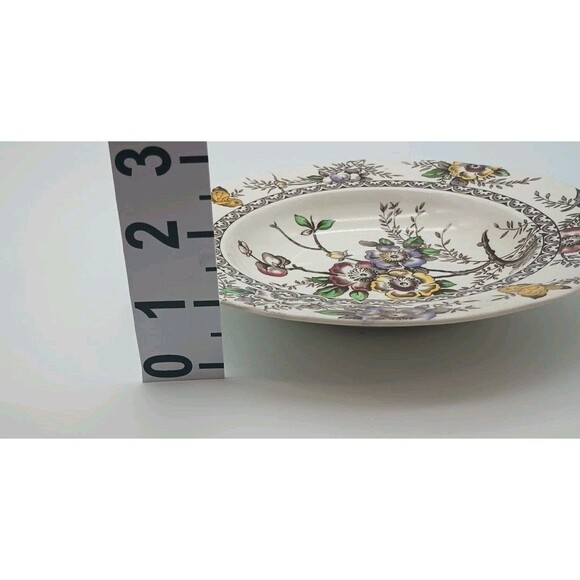 Vtg Alfred Meakin Medway Rimmed Soup Bowl 8" Floral Transferware - Picture 7 of 8